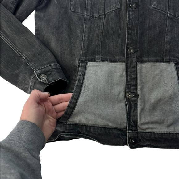 Tavik Visionaries Black Stretch Denim Jacket XL Contrast Pocket Trucker Z11 - Picture 3 of 9